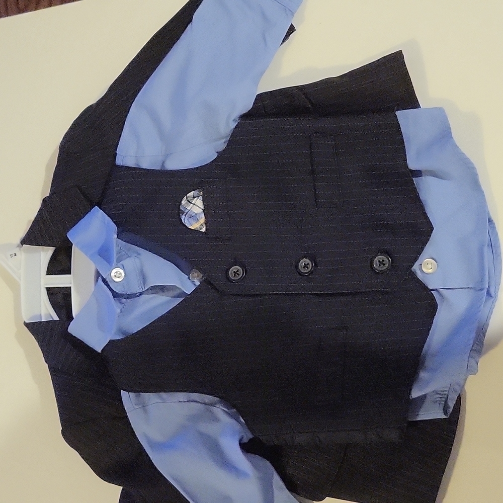 nautica Suit / Tux Set 12 mos shirt and blazer and 6-9 mos vest
